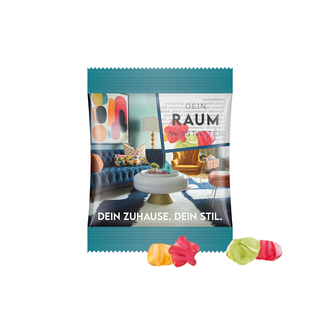 Minitüte,15 g, kompostierbare Folie transparent, Trolli Fruchtgummi Sterne