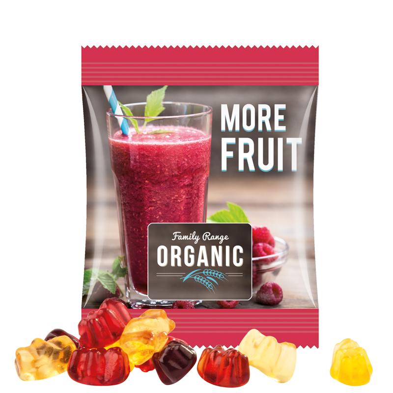 Minitüte,10 g, Folie weiß, Trolli Fruchtgummibären, 30% Fruchtsaftqualität