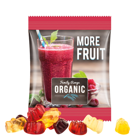 Minitüte,10 g, Folie weiß, Trolli Fruchtgummibären, 30% Fruchtsaftqualität