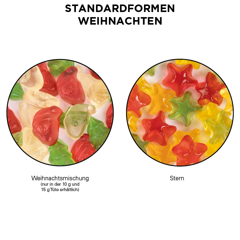 Minitüte, 15 g, Folie weiß, Trolli Weihnachtsmischung