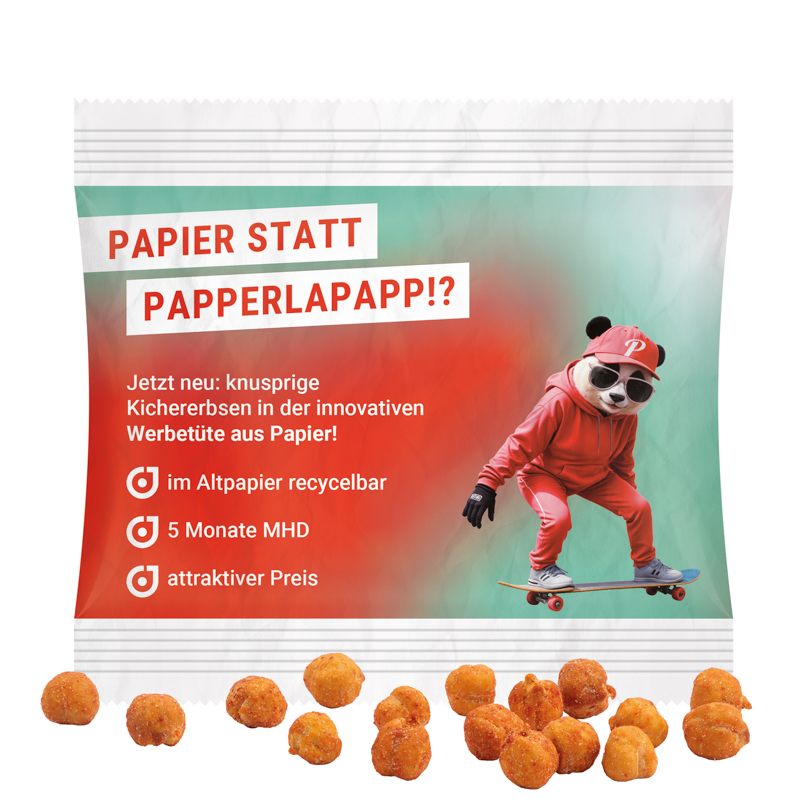 Snack Miditüte, Kichererbsen Paprika, recyclingfähigem Papier