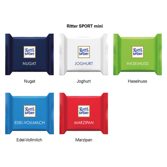 Werbekarte Midi, Ritter SPORT mini Edelvollmilch