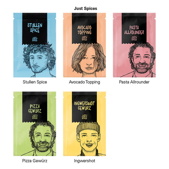 Werbekarte Midi, Just Spices Gewürztütchen Stullen Spice