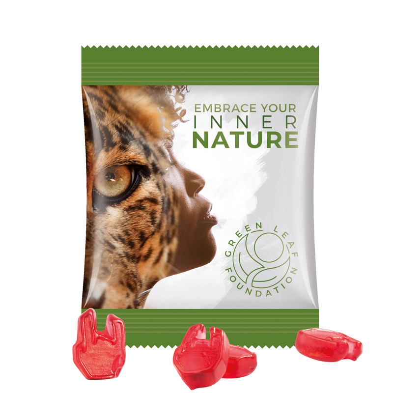 Minitüte Sonderform, 10 g, Folie weiß, Trolli Fruchtgummi