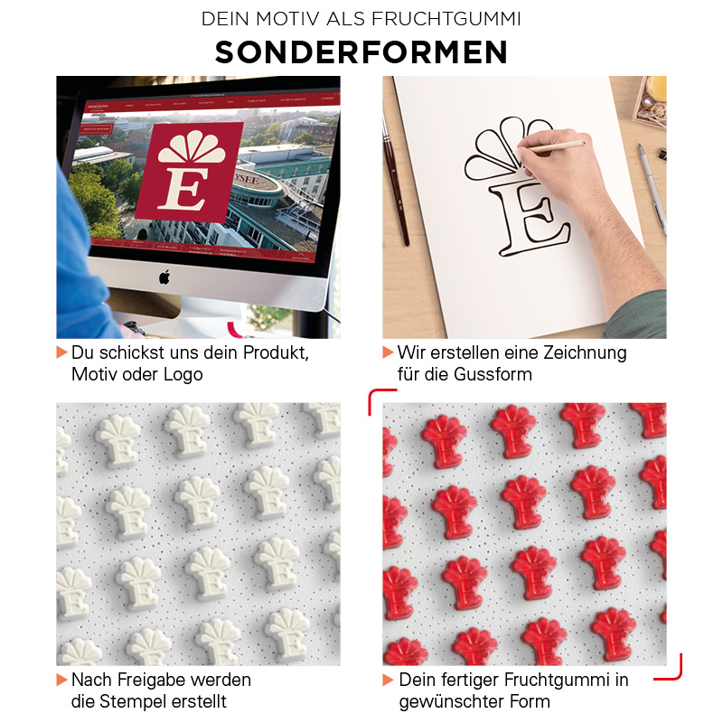 Minitüte Sonderform, 10 g, Folie weiß, Trolli Fruchtgummi