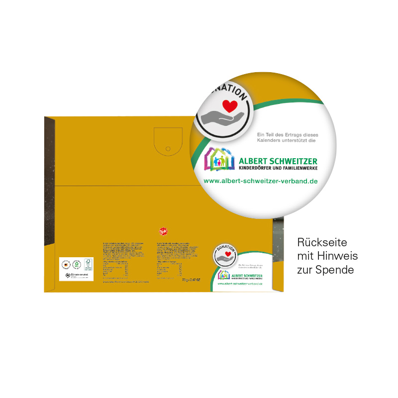 Classic Wand Adventskalender, Rätselmotiv, Graspapier, Querformat, Friedel Vollmilch-Schokotäfelchen