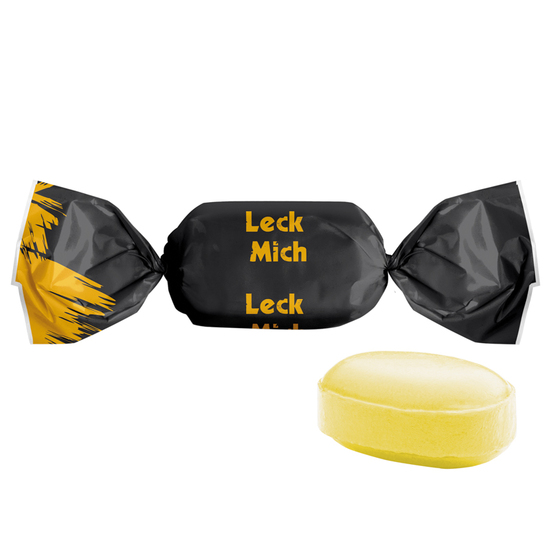 Zitronen mit Vitamin C Bonbon im weißen, kompostierbaren Wickler