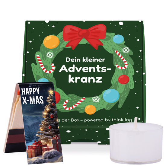Klappbox S, Teelicht-Adventskranz & Streichhölzer
