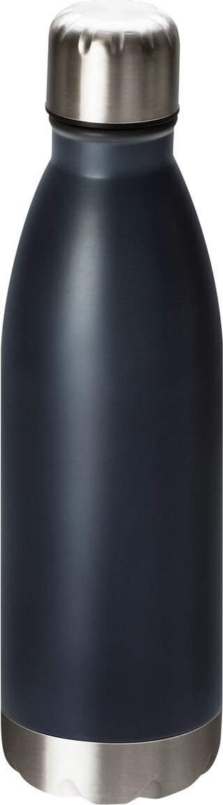 Graue Edelstahl-Trinkflasche 0,5 l mit doppelwandiger Vakuum-Isolierung