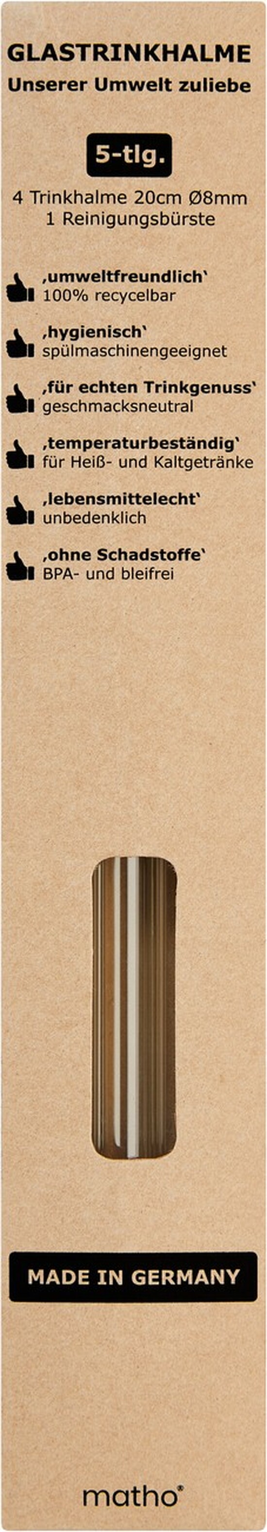 4er-Set farbige Halme + Bürste