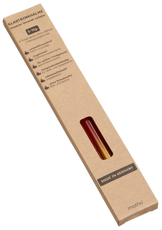 4er-Set farbige Halme + Bürste