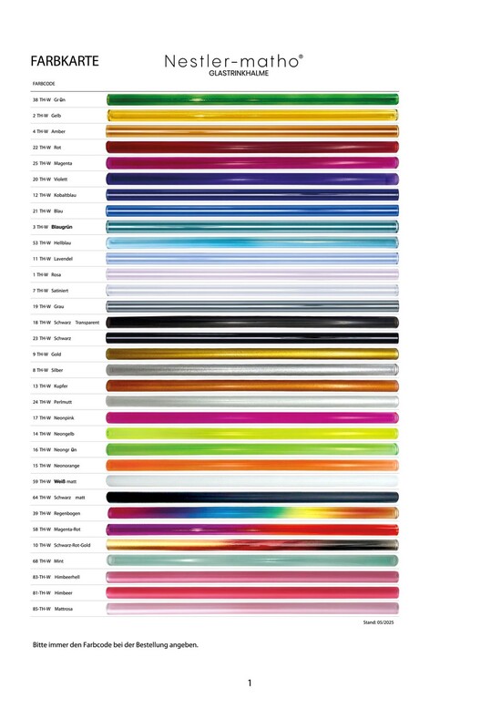 4er-Set farbige Halme + Bürste