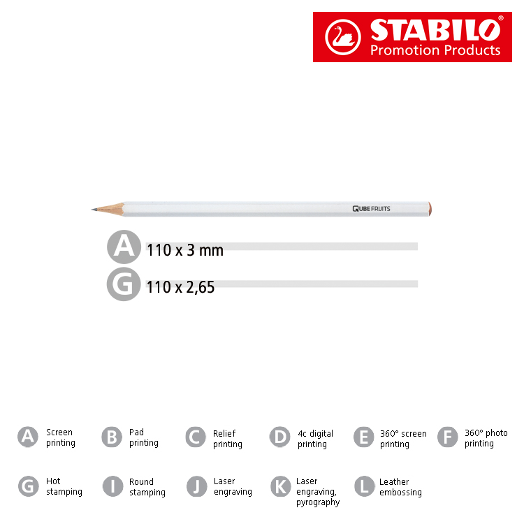 STABILO Grafitstift 6-kant weiß