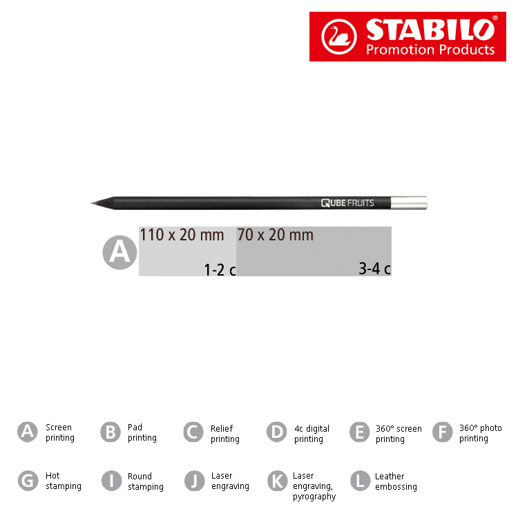 STABILO Grafitstift schwarz mit Metallkapsel