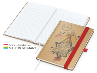 Notizbuch Match-Book White Bestseller A4 Natura braun-individuell,  rot