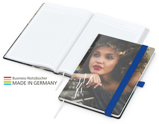Notizbuch Match-Book White Bestseller A5 Cover-Star gloss-individuell, mittelblau