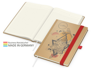 Notizbuch Match-Book Creme Bestseller A4 Natura braun-individuell, rot