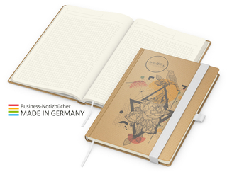 Notizbuch Match-Book Creme Bestseller Natura braun-individuell  A5, weiß