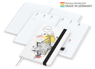 Buchkalender Match-Hybrid White Bestseller A5, Natura individuell, schwarz