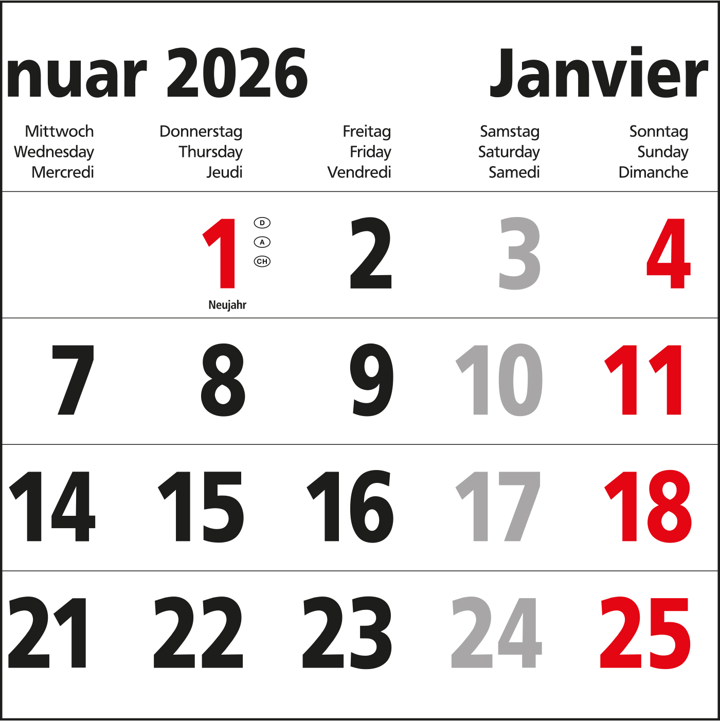5-Monatskalender Budget 5 Bestseller (Einblatt)