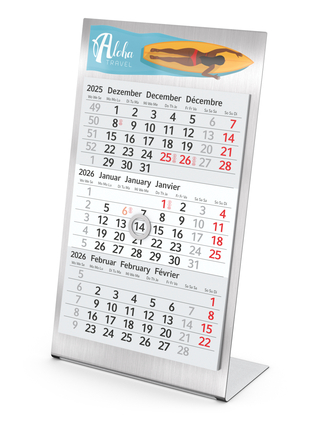 Tischkalender Desktop 3 Steel Bestseller, 1 Jahre