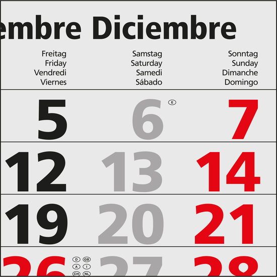 5-Monatskalender Grande Wire-O 5 Bestseller (Mehrblock)