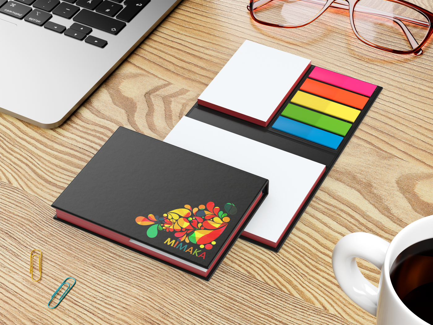 Haftnotiz-Set London Bookcover White Bestseller, matt-individuell, Farbschnitt rot