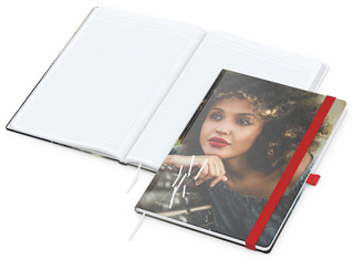 Notizbuch Match-Book White Bestseller, A4, Cover-Star, matt-individuell, rot