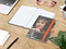 Notizbuch Match-Book White Bestseller, A5, Cover-Star, matt-individuell, orange