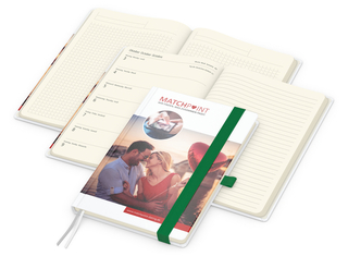 Wochenplaner Match-Hybrid Creme Bestseller, Cover-Star matt, grün