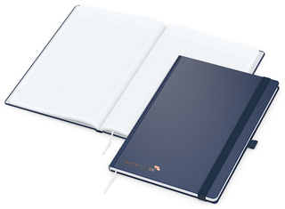 Notizbuch Vision-Book White Bestseller, A4, dunkelblau inkl. Kupferprägung