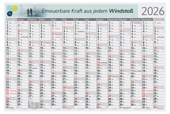 Wandplaner Pure Bamboo green+blue