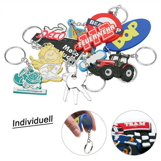 Soft-PVC-Schlüsselanhänger, ø 61-70 mm