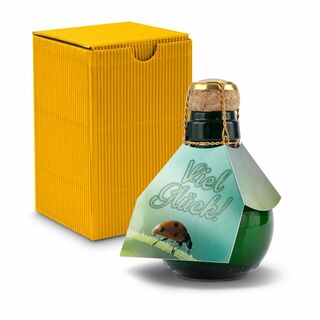 Origineller Sekt Viel Glück - Karton Gelb, 125 ml 2K1358n1