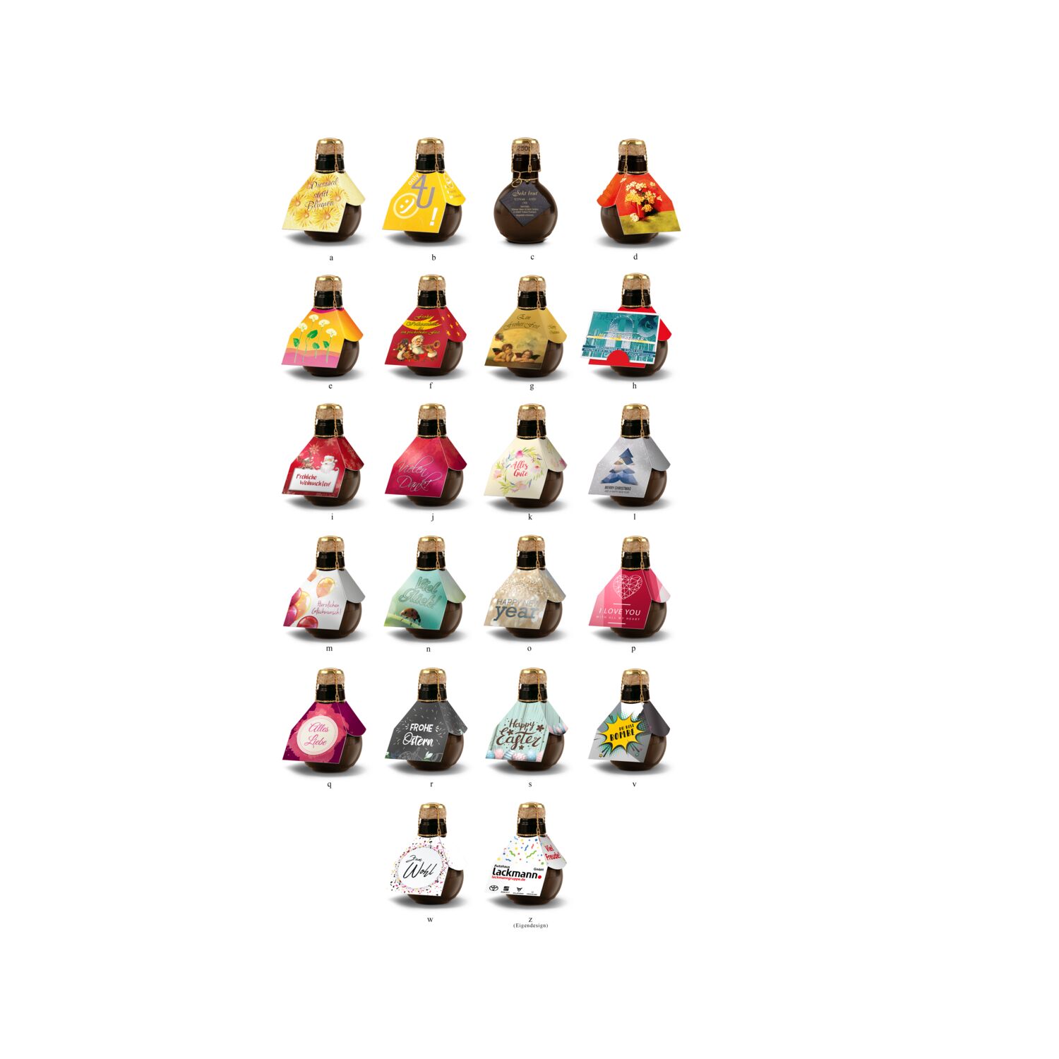 Origineller Sekt I love u - Karton Schwarz, 125 ml 2K1358p2