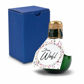 Origineller Sekt Zum Wohl- Karton Blau, 125 ml 2K1358w3