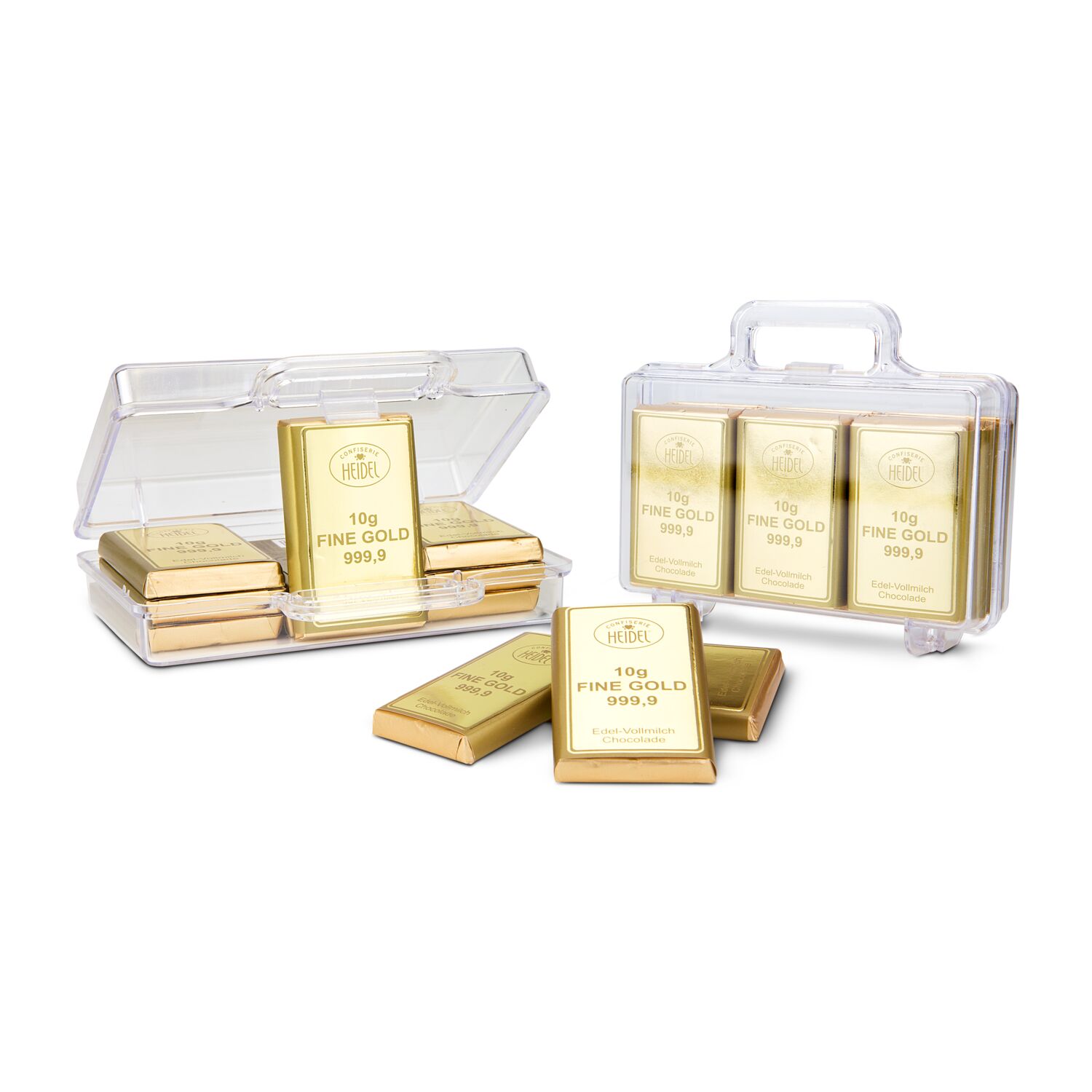 Geschenkartikel: Sie sind Gold wert - Goldkoffer mit 12 Schokoladen Goldbarren (120 g) 2K1723