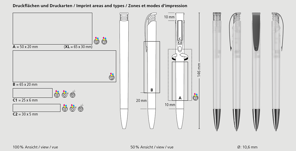 Klio-Eterna - Jona transparent MMn - Druckkugelschreiber