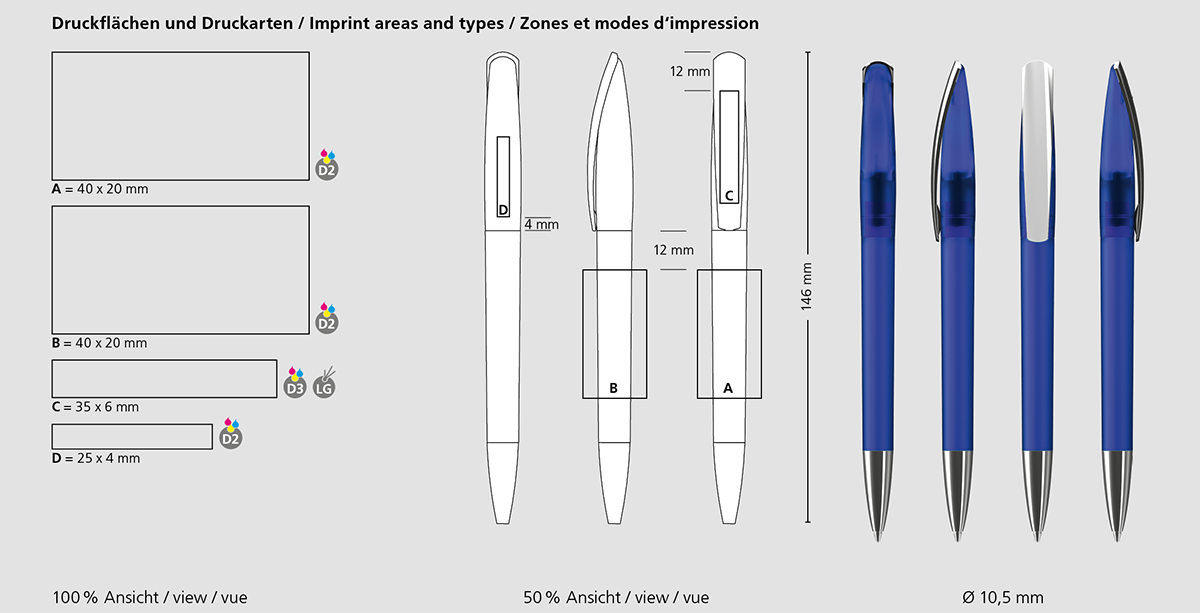 Klio-Eterna - Arca softfrost MMn - Drehkugelschreiber