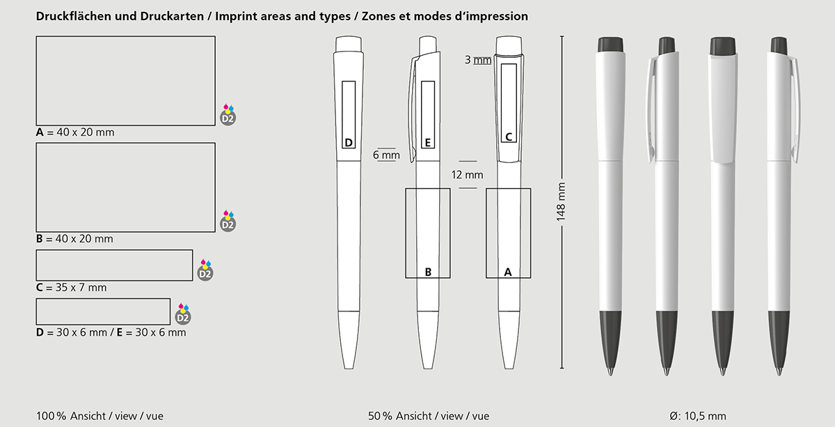 Klio-Eterna - Zeno softtouch/high gloss - Druckkugelschreiber