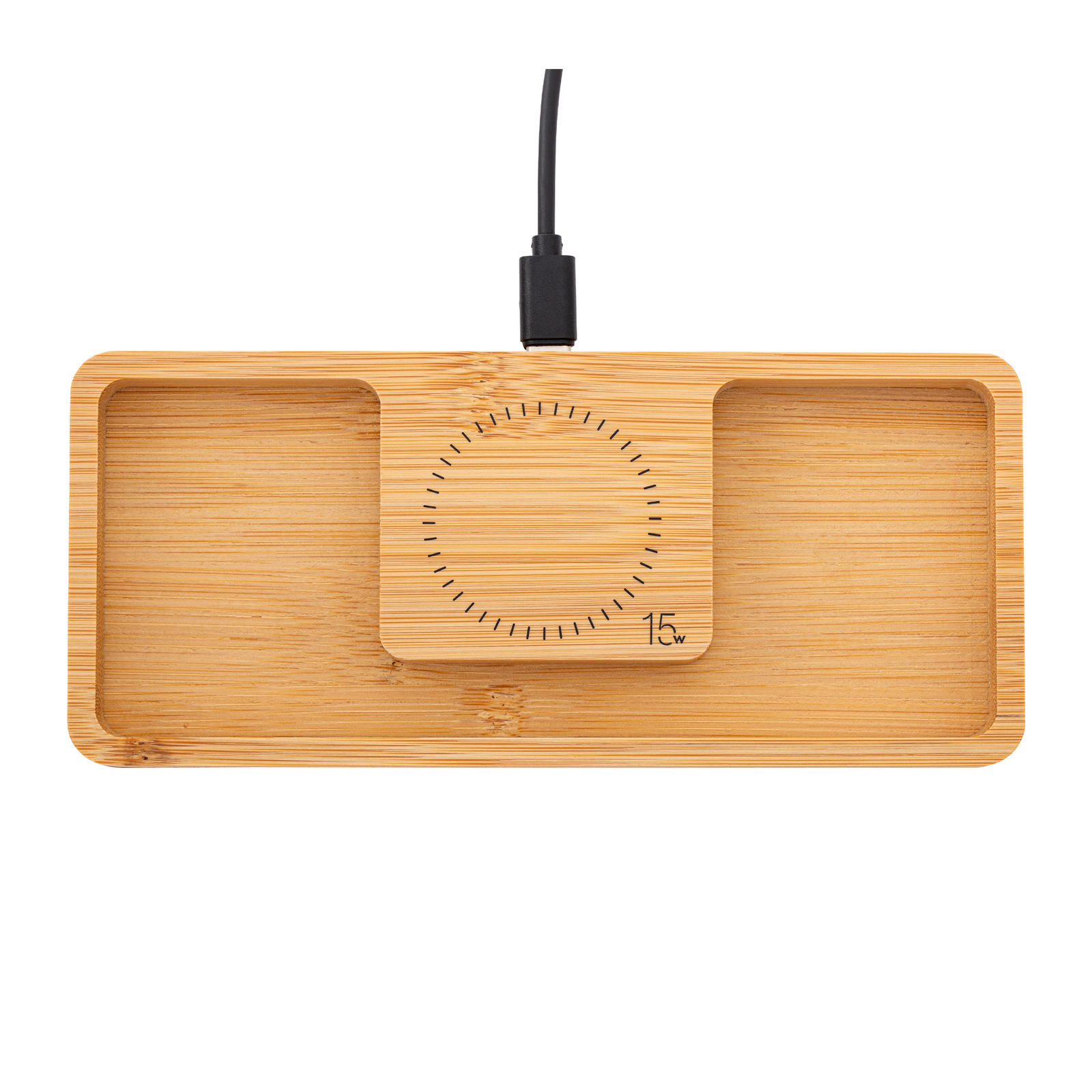 Desktop Organizer mit Wireless Charging REEVES-BAMBOOCHARGE 15 Watt