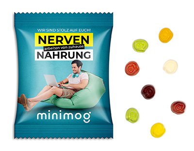 Fruchtgummi Standardformen 15 g @-Zeichen Standard-Folie weiß