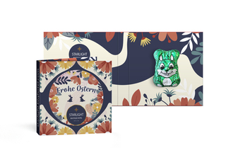 Osterhase vegan in Werbekarte 9,44 g Vegane Schokolade Kartonage