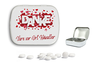 Mini Nostalgiedose 37 g zuckerhaltige Pfefferminztabletten weiß
