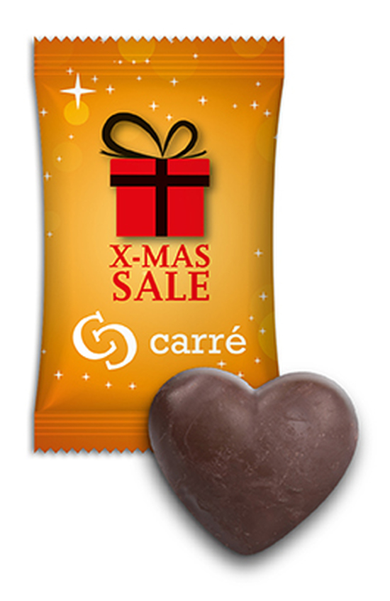 Lebkuchenherz im Werbetütchen 15 g  Standard-Folie weiß