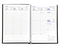 Taschenkalender "Taschenbuch Woche" im Format 10,5 x 14,8 cm, deutsches Kalendarium Grau/Blau mit Leseband, 144 Seiten Fadenheftung, Einband Slinky bordeaux