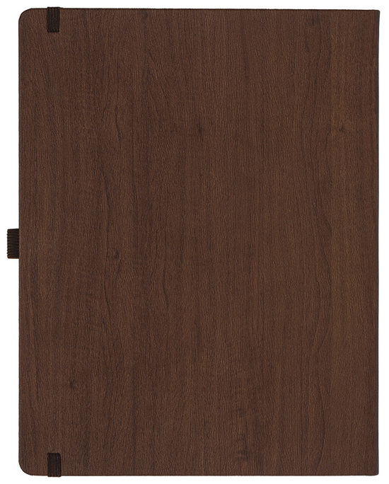 Notizbuch Style Large im Format 19x25cm, Inhalt kariert, Einband Woody in der Farbe Brown