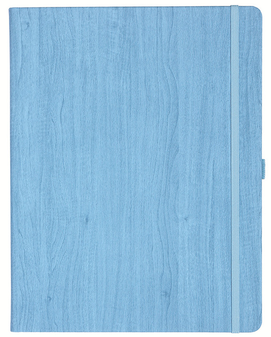 Notizbuch Style Large im Format 19x25cm, Inhalt kariert, Einband Woody in der Farbe Sky