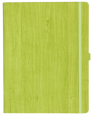 Notizbuch Style Large im Format 19x25cm, Inhalt liniert, Einband Woody in der Farbe Lime