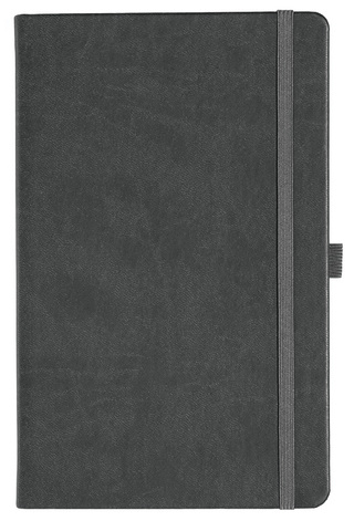 Notizbuch Style Medium im Format 13x21cm, Inhalt blanco, Einband Slinky in der Farbe Dark Grey
